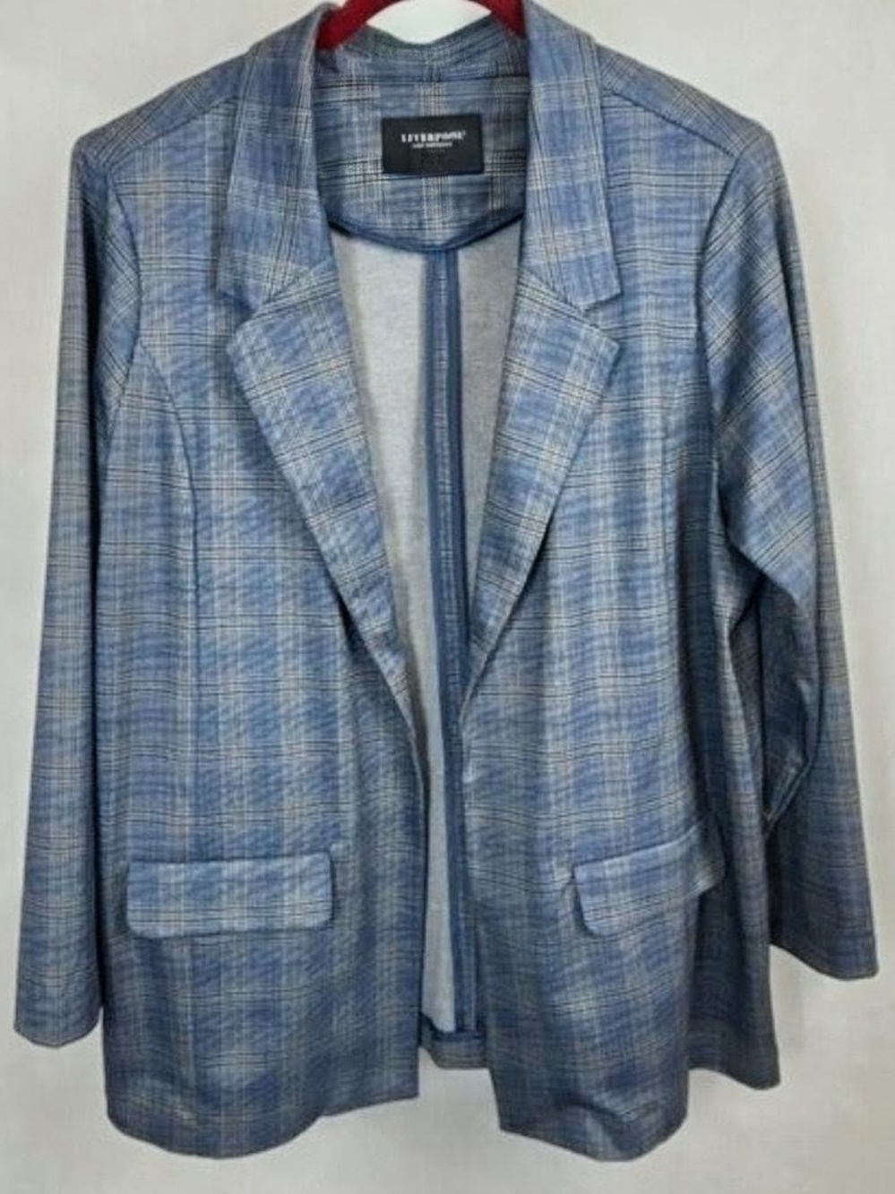 Liverpool Women’s Blue Plaid Blazer Jacket 2X/XXL